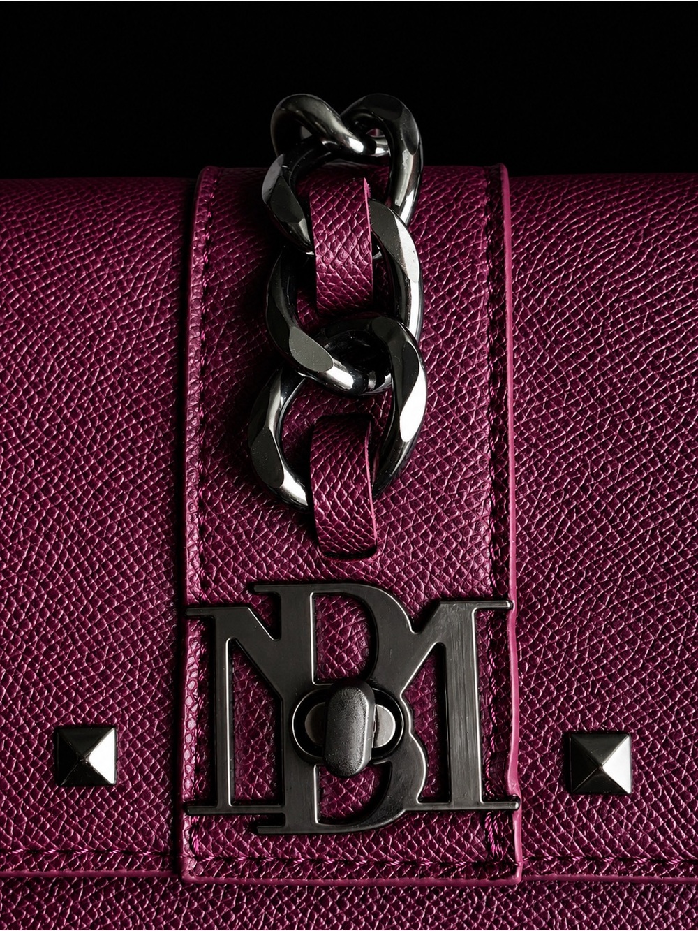 Badgley Mischka BM-4179 Plum Studded Top Handle Crossbody Bag – NWT – MSRP $179